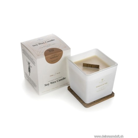 Bougie de cire de soja aromathérapie White/Gold 450g.